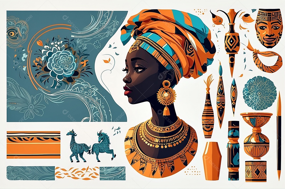 Imagem do mês da história negra com pessoas cultura africana IA generativa