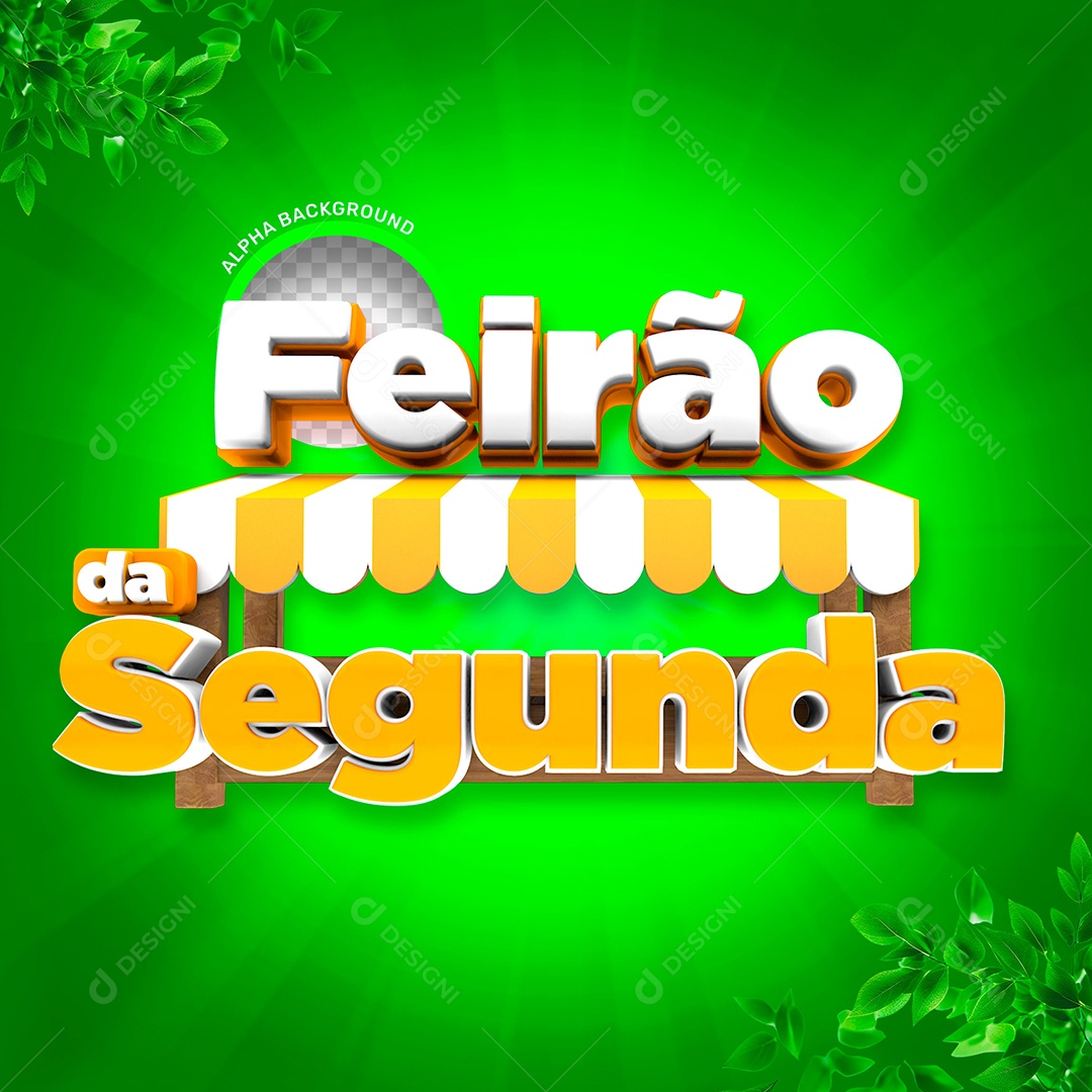 Feirão de Segunda Selo 3D de Hortifruti para Composição PSD