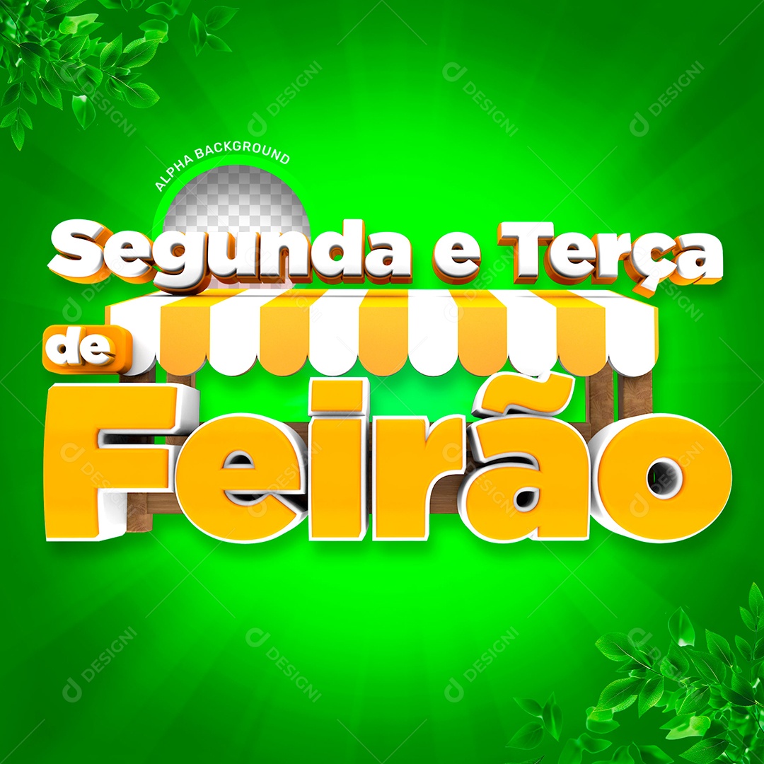 Segunda e Terça de Feirão Selo 3D de Hortifruti para Composição PSD