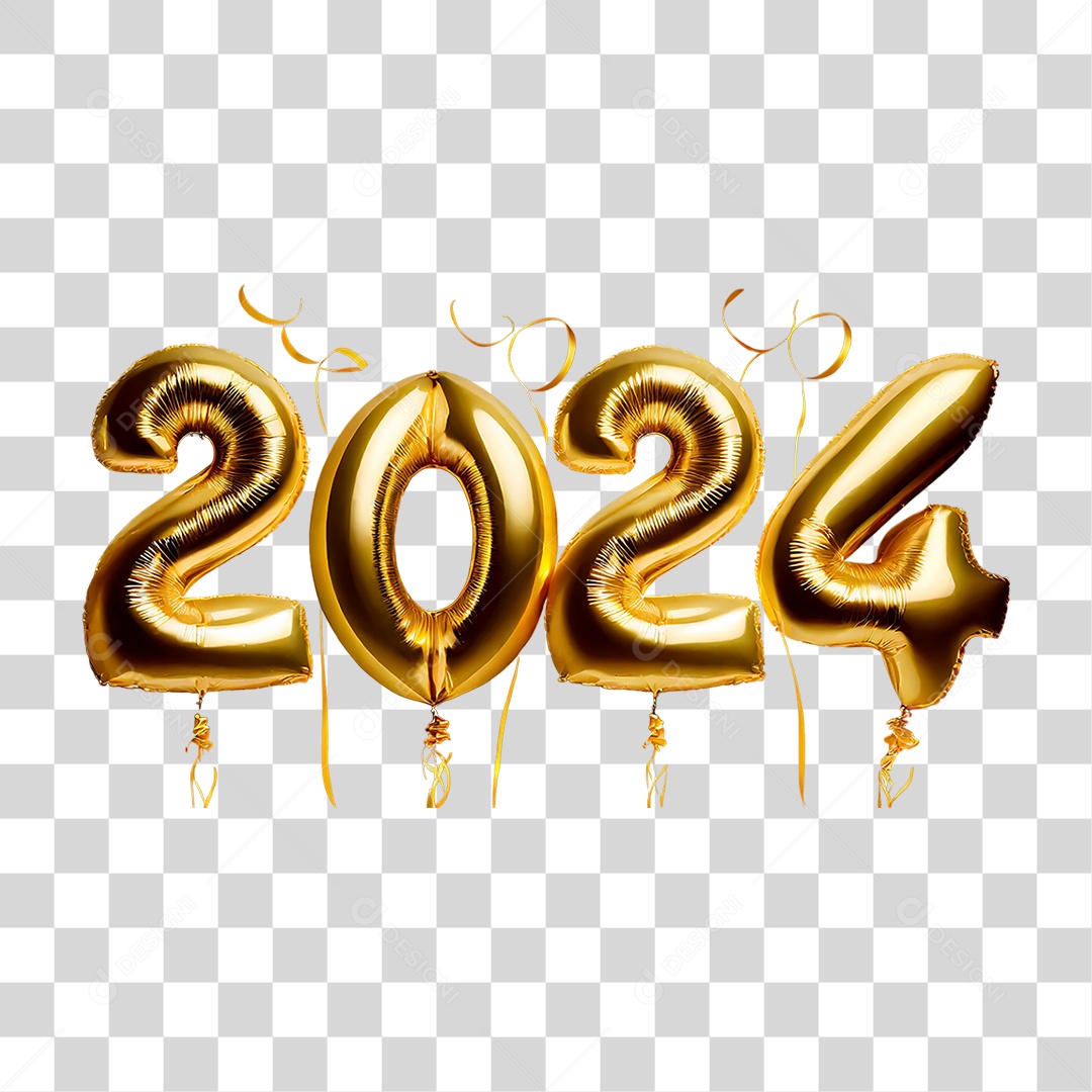 Balões 2024 PNG Transparente