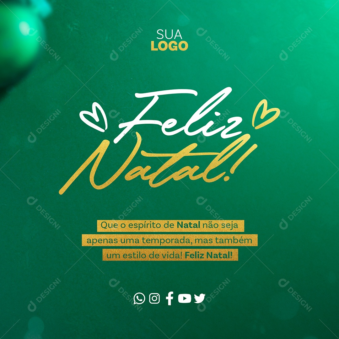 Feliz Natal Que o Espírito de Natal não Seja Apenas uma Temporada Social Media PSD Editável