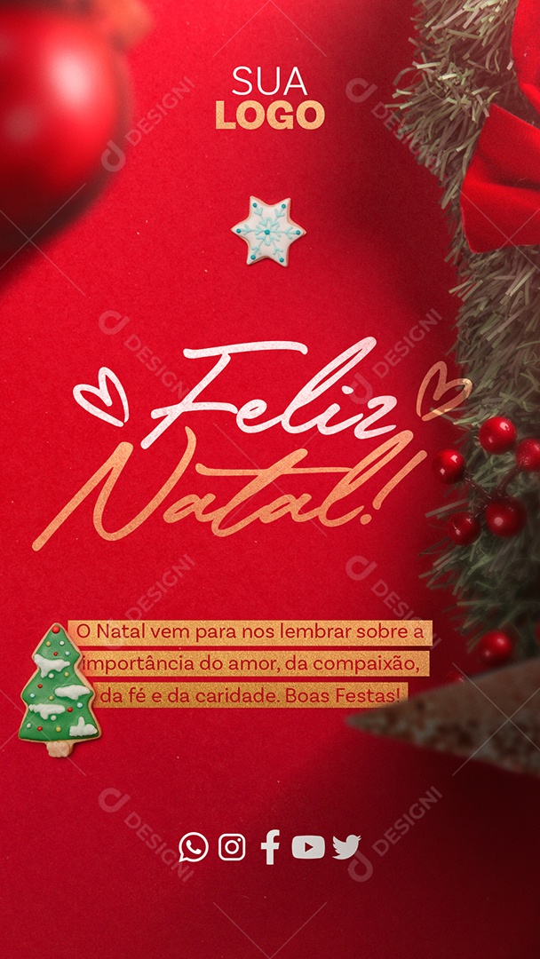 Story Feliz Natal O Natal Vem para nos Lembrar Sobre a Importância do Amor da Compaixão Social Media PSD Editável