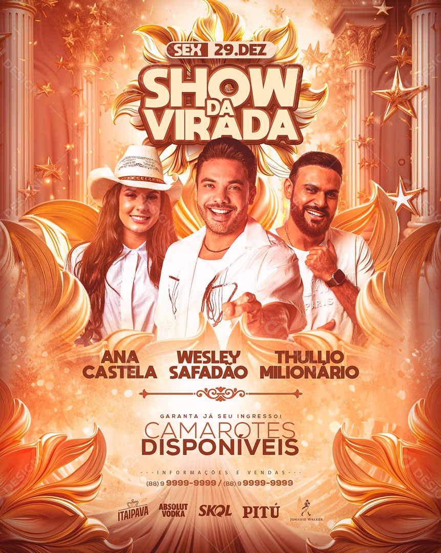 Social Media Flyer Feed Show Da Virada PSD Editável