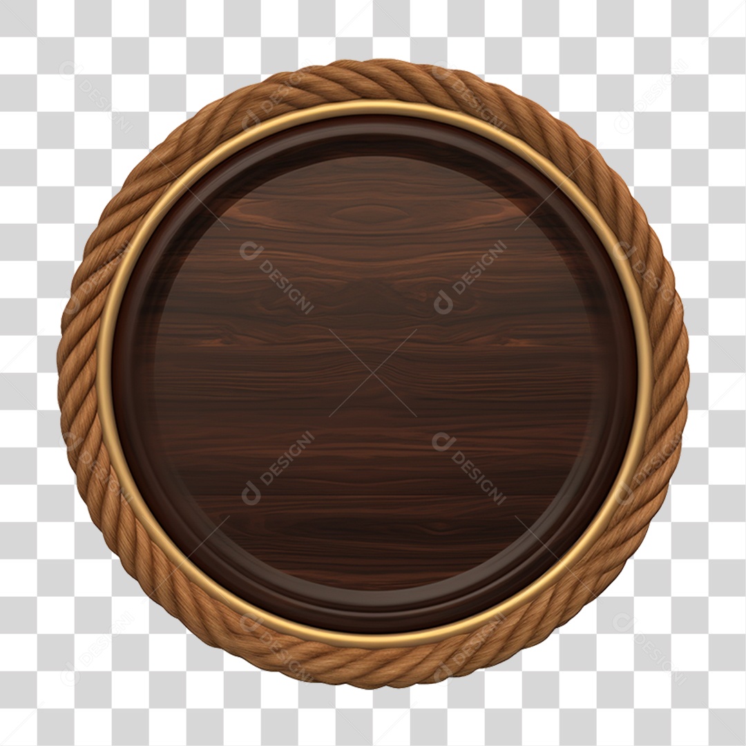 Placa De Madeira Redonda PNG Transparente