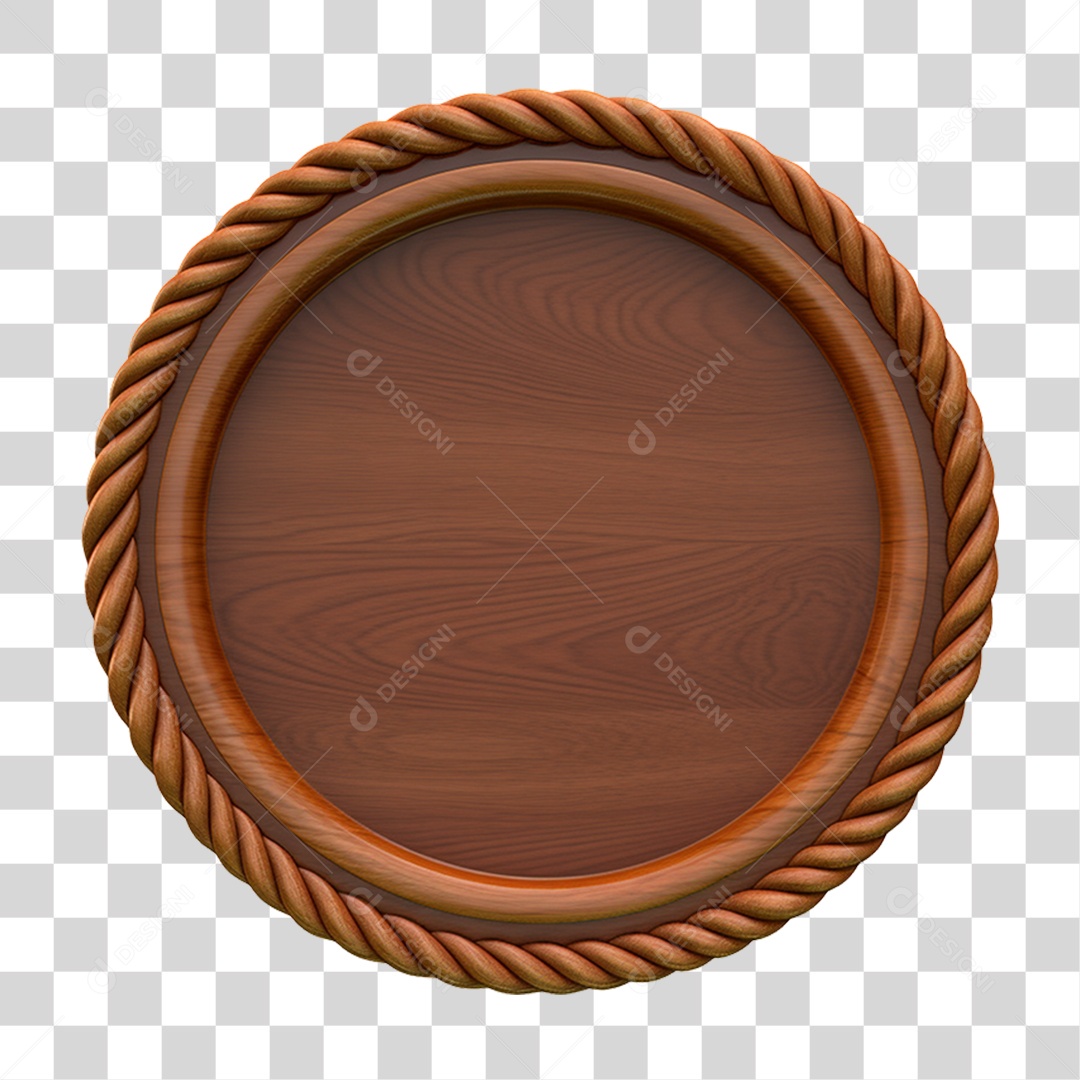 Placa De Madeira Redonda PNG Transparente