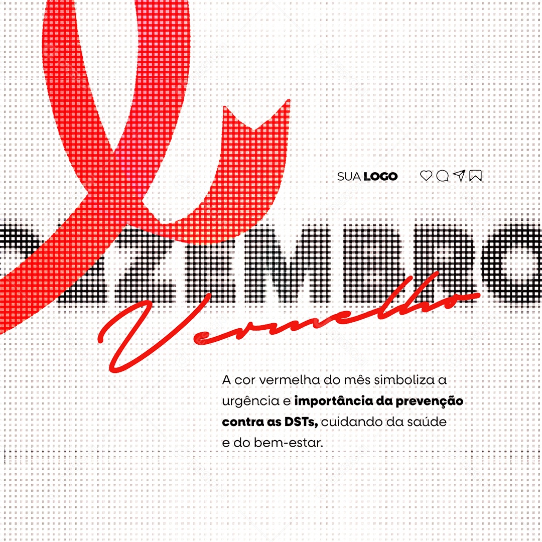 Dezembro Vermelho A Cor Vermelha do Mês Simboliza a Urgência e Importância da Prevenção Social Media PSD Editável