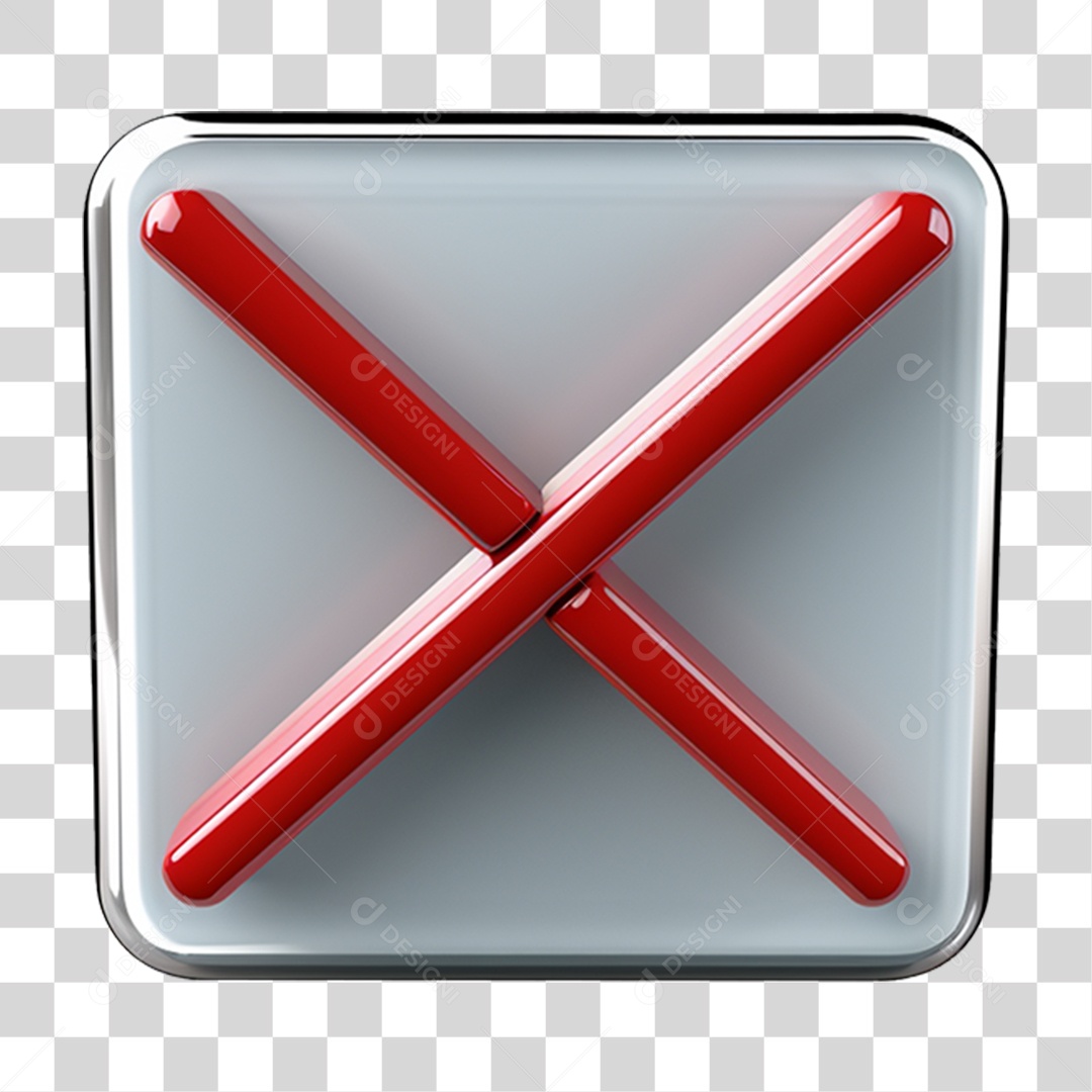 Placa de Metal com X PNG Transparente