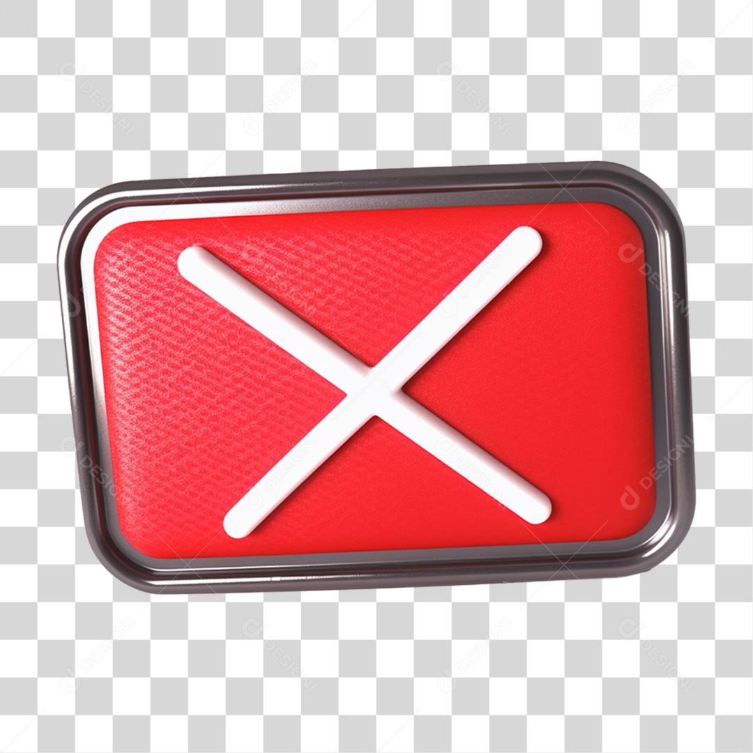 Placa de Metal com X PNG Transparente