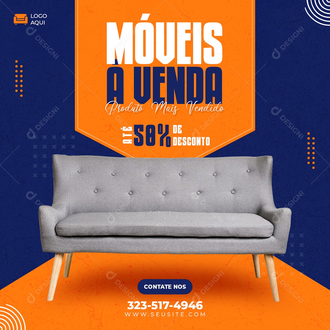 Móveis à Venda Mais Vendido Social Media PSD Editável