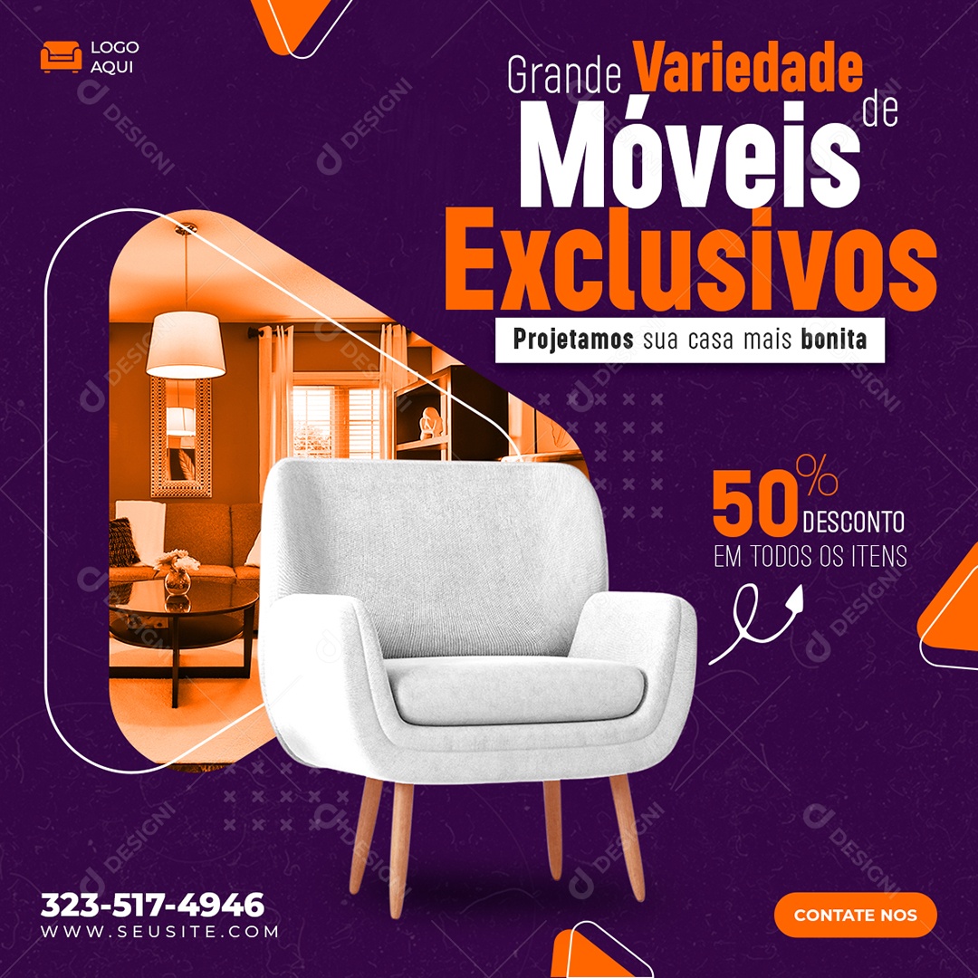 Social Media Projetamos Sua Casa Mais Bonita Móveis PSD Editável