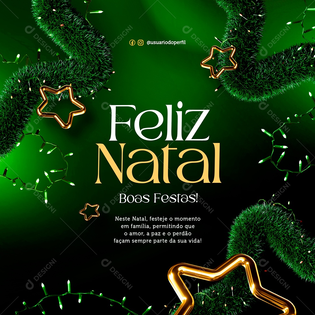 Feliz Natal Boas Festas Social Media PSD Editável