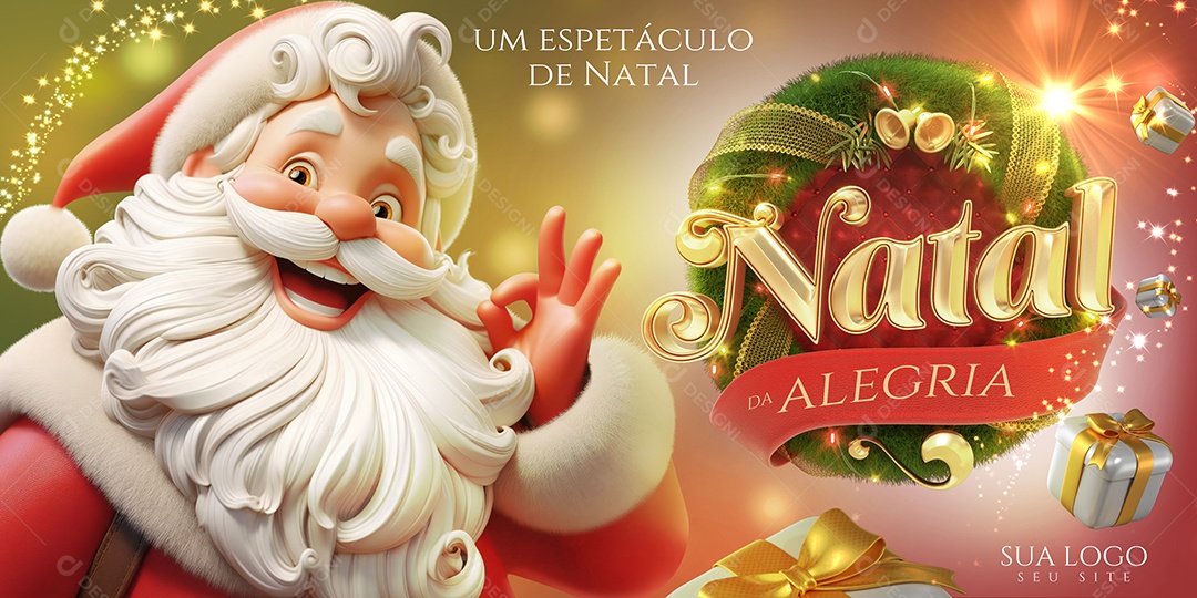 Banner Natal Da Alegria Um Espetáculo De Natal Social Media PSD Editável
