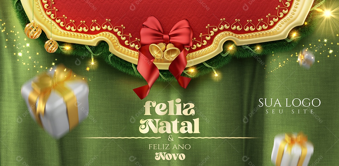 Social Media Banner Feliz Natal & Feliz Ano Novo PSD Editável