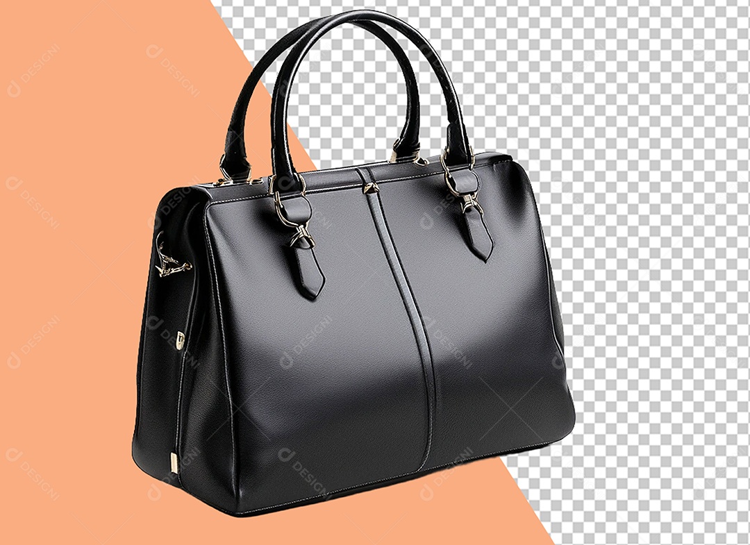 Elemento 3D Bolsa Preta para Composição PSD