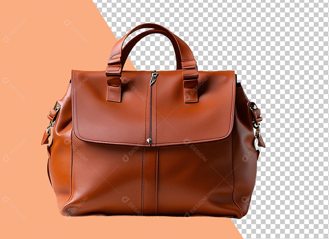 Elemento 3D Bolsa Marrom para Composição PSD