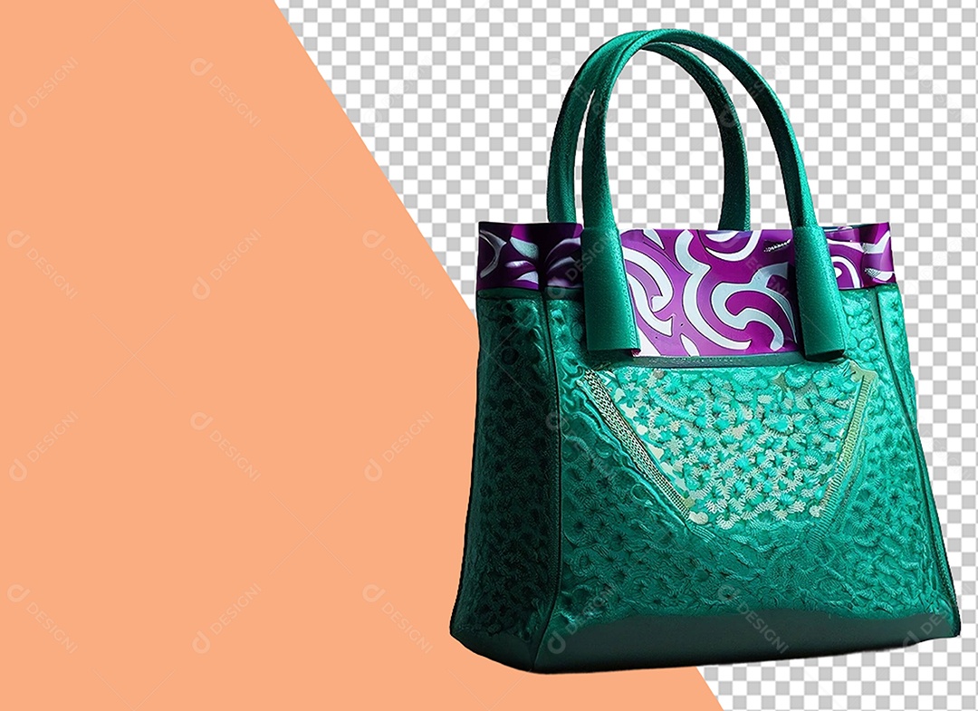 Elemento 3D Bolsa Verde para Composição PSD