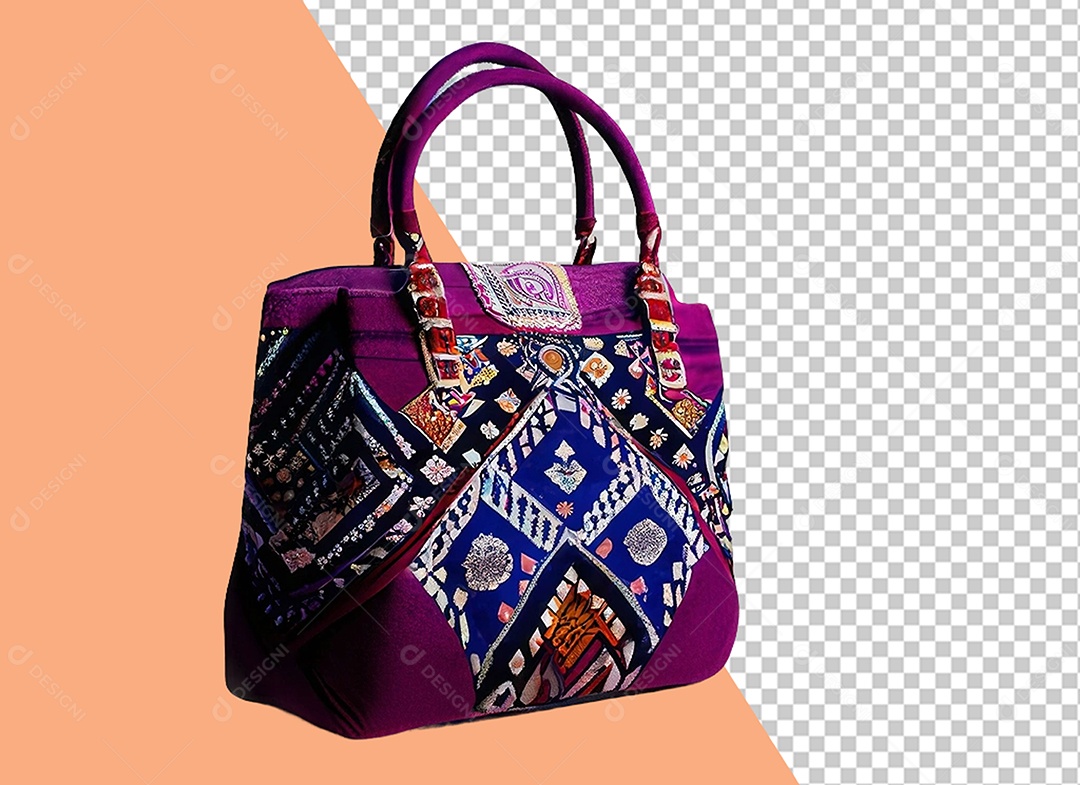 Bolsa com Decoração Elemento 3D para Composição PSD