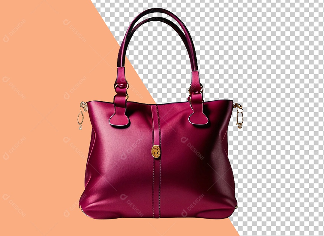 Elemento 3D Bolsa Vermelho Vinho para Composição PSD