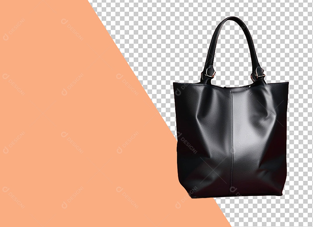 Elemento 3D Bolsa Preta para Composição PSD