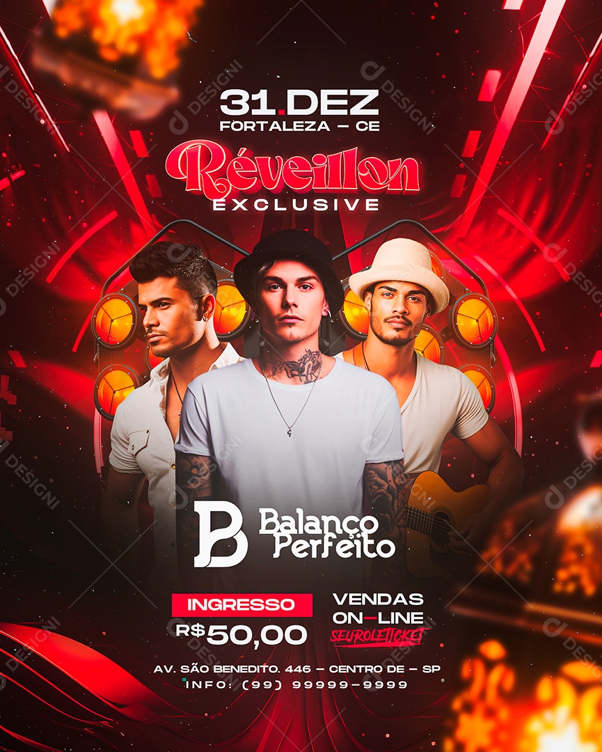 Flyer Réveillon Exclusive Balanço Perfeito Social Media PSD Editável