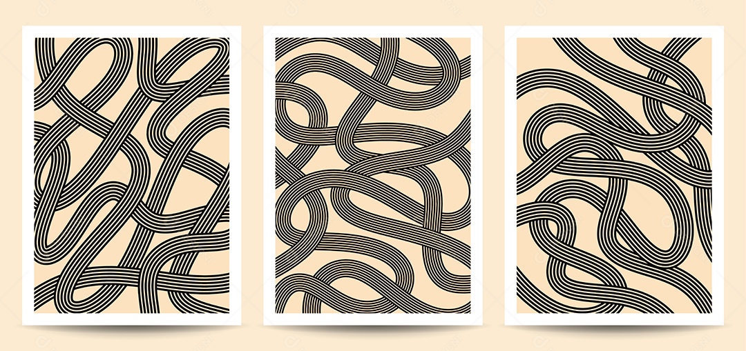 Background de Linhas Retrô Ilustração Vetor EPS