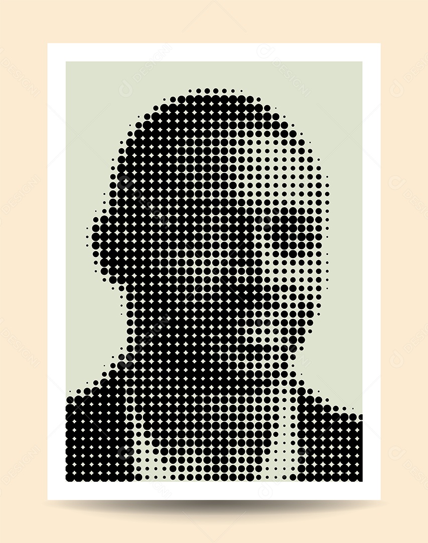 Efeito de Imagem Retrato Pontilhado Vetor EPS