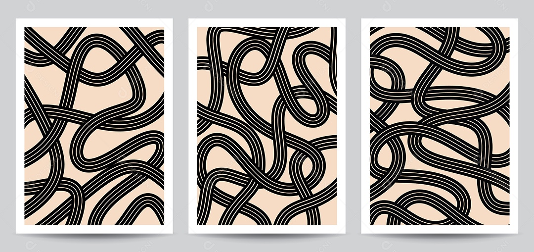 Background de Linhas Retrô Ilustração Vetor EPS