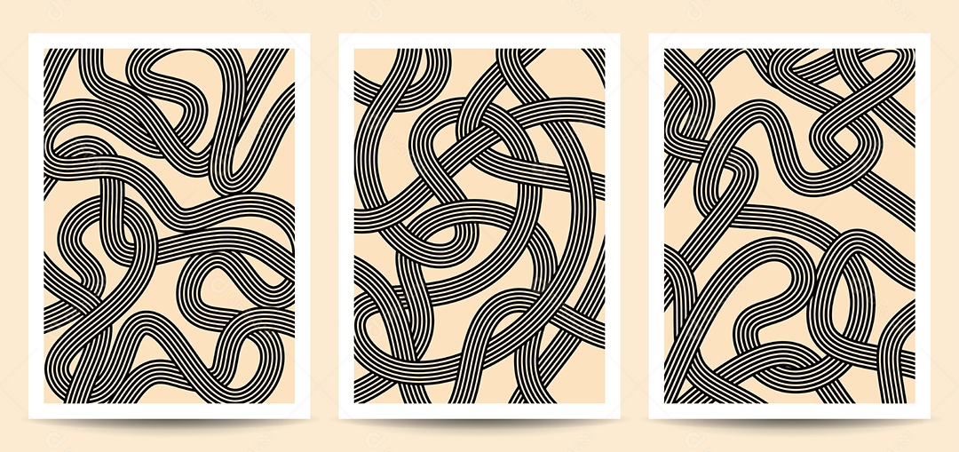 Background de Linhas Retrô Ilustração Vetor EPS