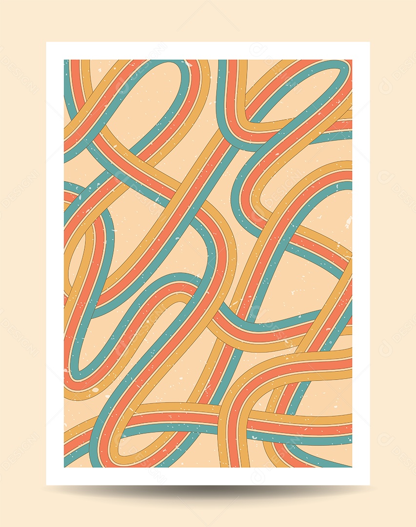 Background de Linha Retrô Ilustração Vetor EPS