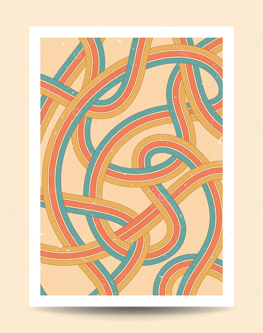 Background de Linha Retrô Ilustração Vetor EPS