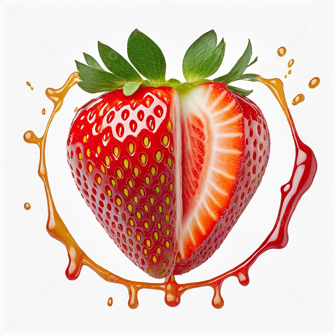 Morango com calda circula lateral