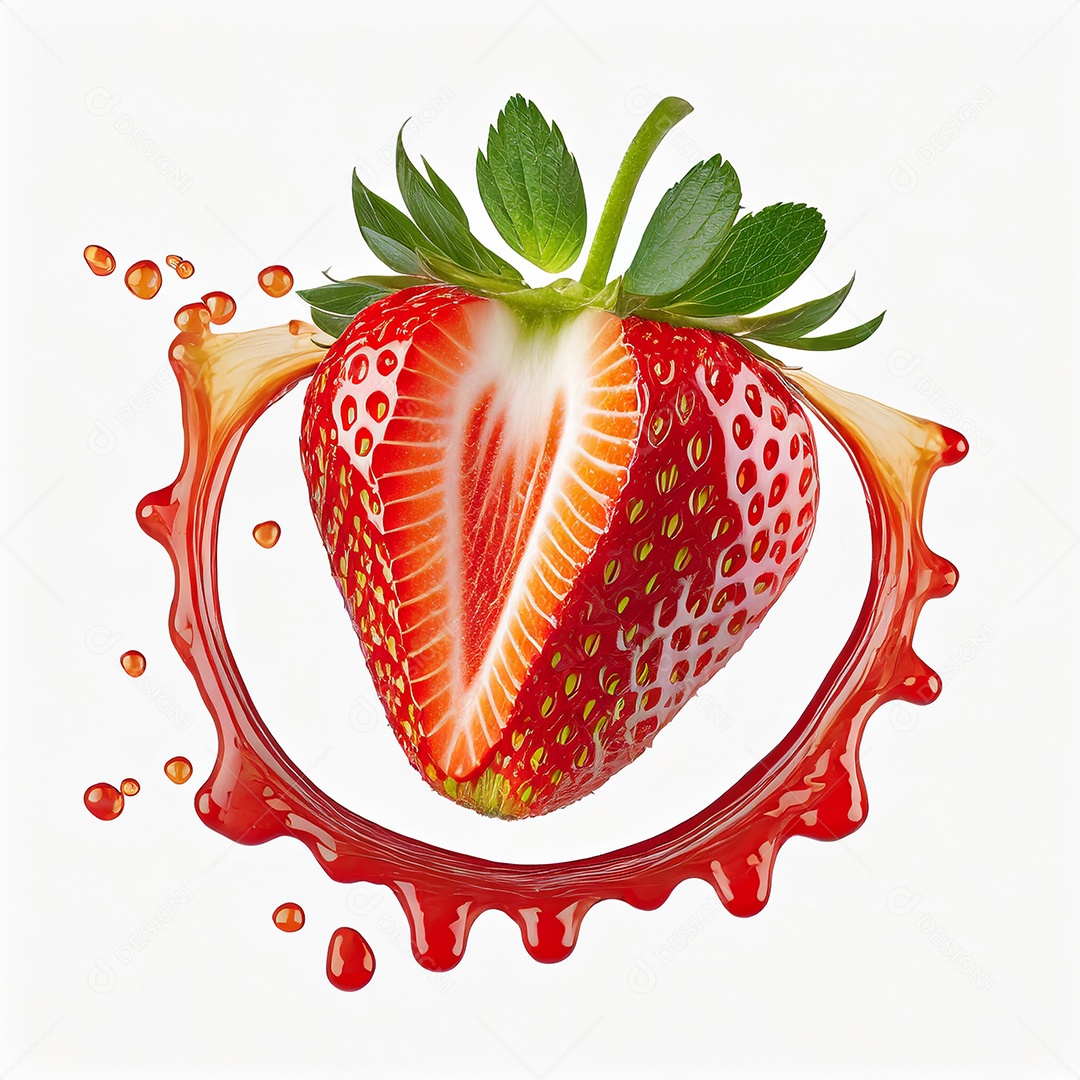 Morango com calda circular