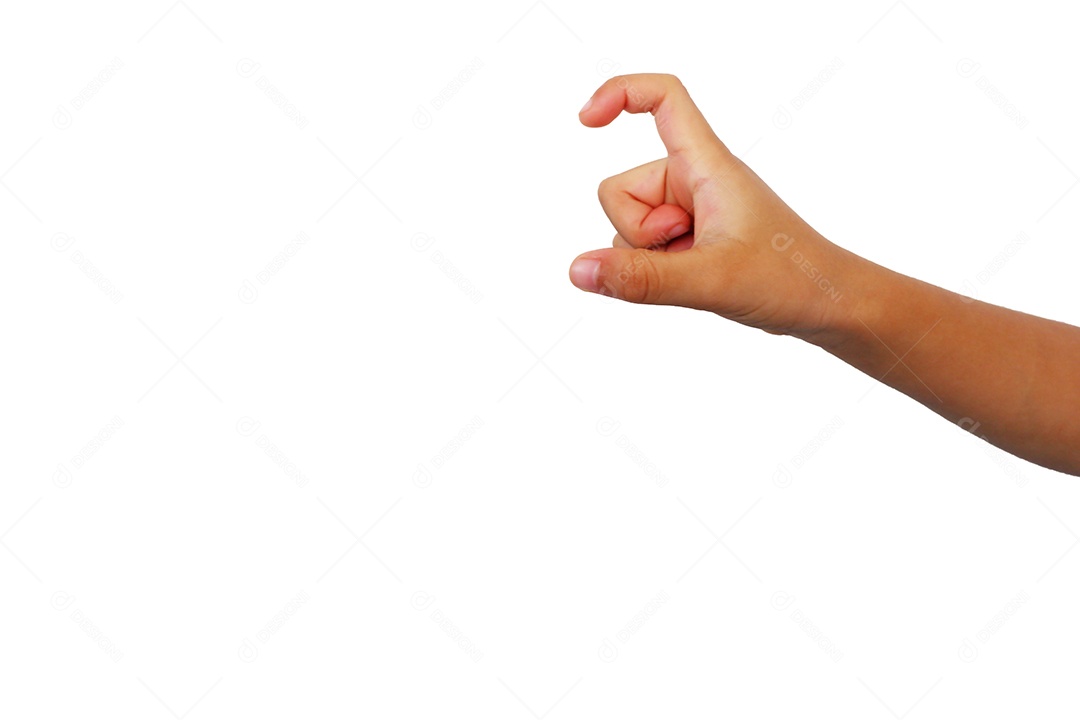 Mãos de homem fazendo gestos em um fundo branco