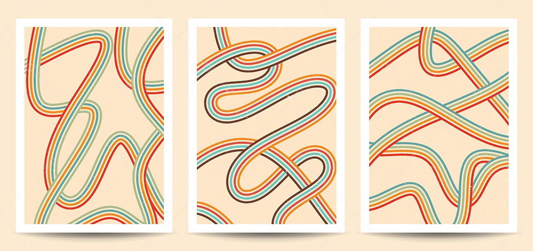 Background de Linha Retrô Ilustração Vetor EPS