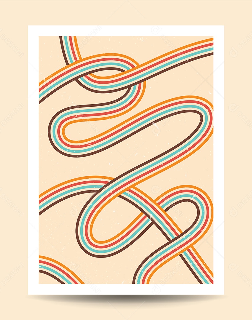 Background de Linha Retrô Ilustração Vetor EPS