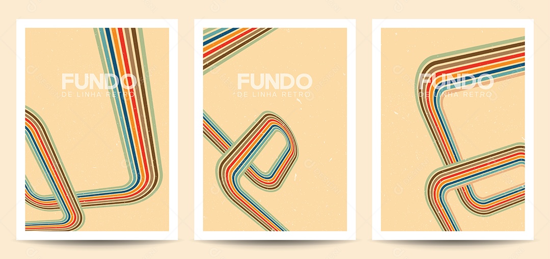 Background de Linha Retrô Ilustração Vetor EPS