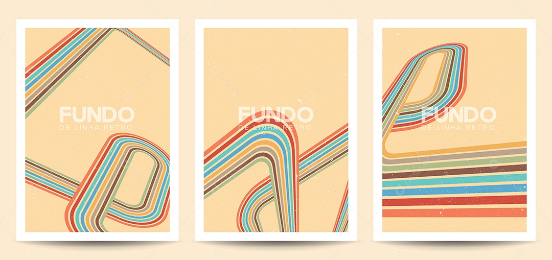 Background de Linha Retrô Ilustração Vetor EPS