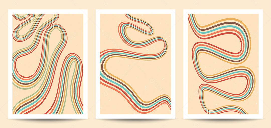 Background de Linha Retrô Ilustração Vetor EPS