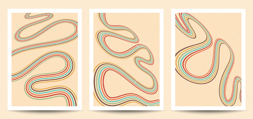 Background de Linha Retrô Ilustração Vetor EPS