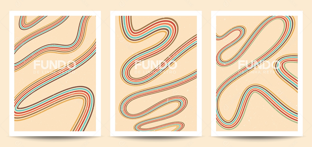 Background de Linha Retrô Ilustração Vetor EPS