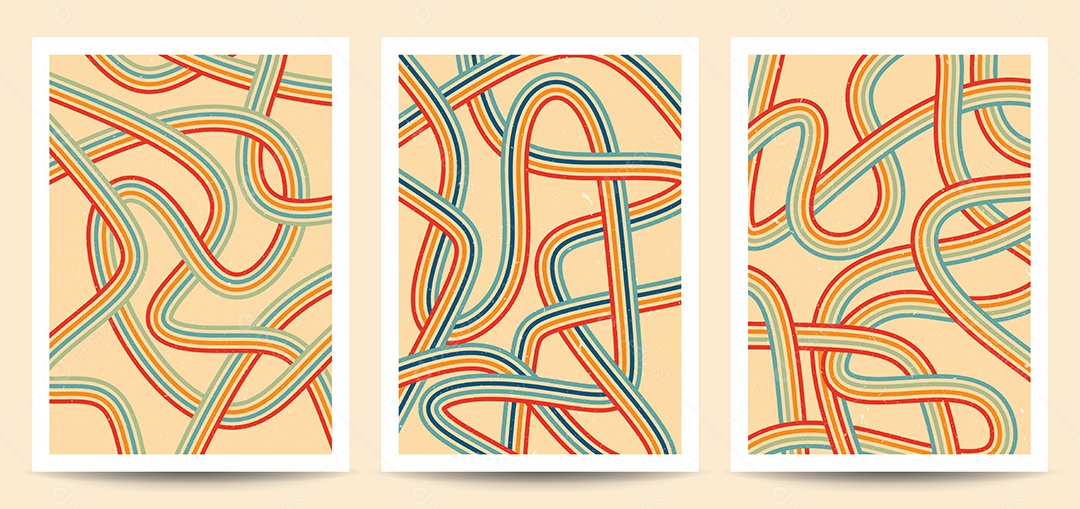 Background de Linha Retrô Ilustração Vetor EPS