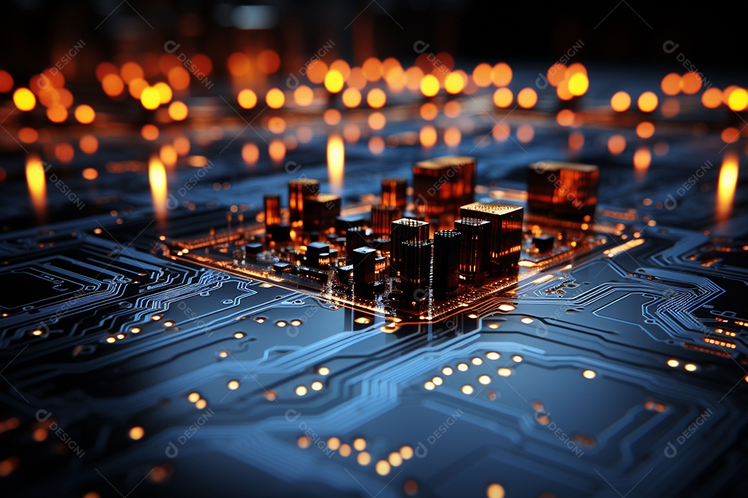 Fundo de circuito de ilustração 2D