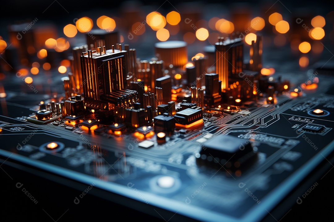 Fundo de circuito de ilustração 2D