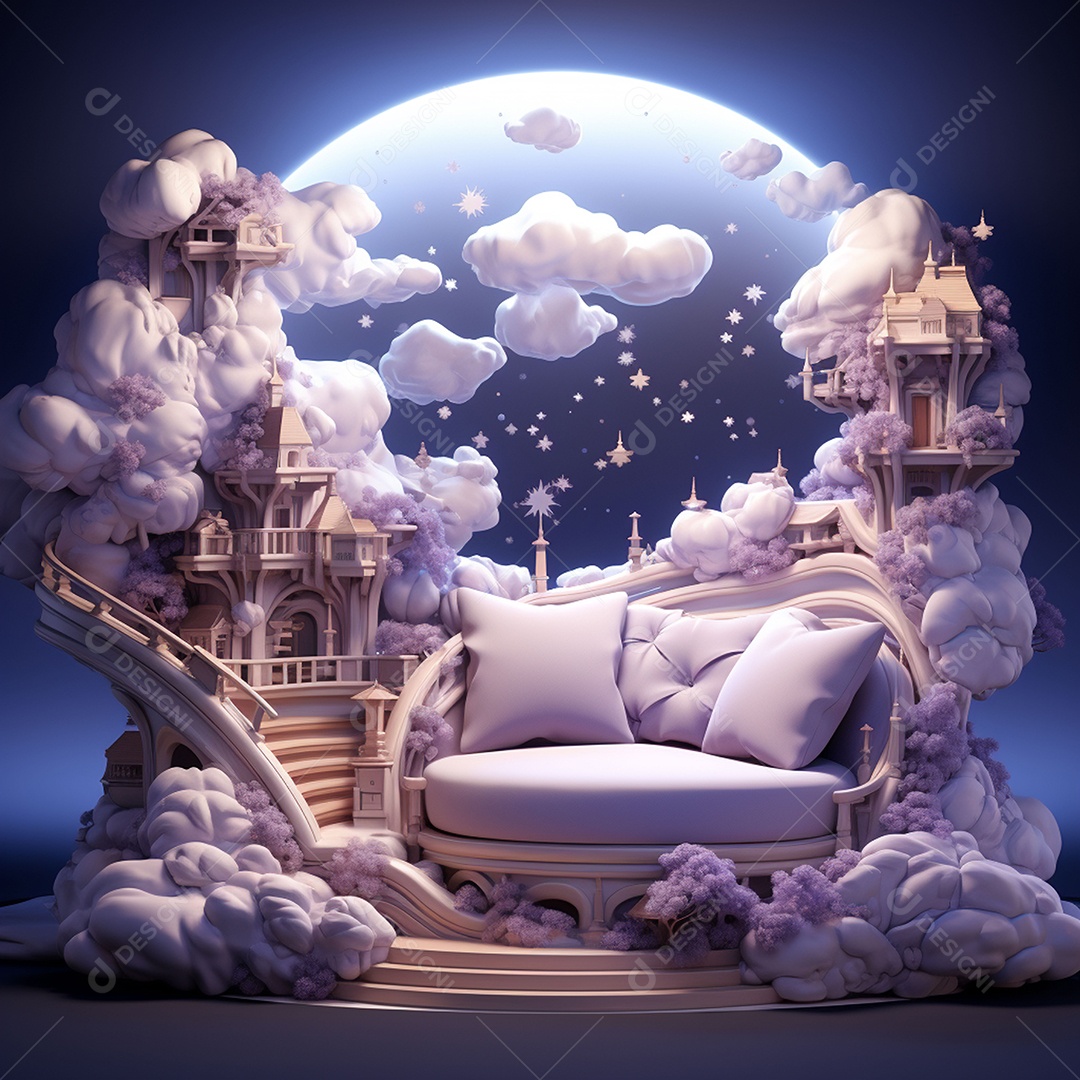 Ilustração isométrica 3D sono e descanso felizes