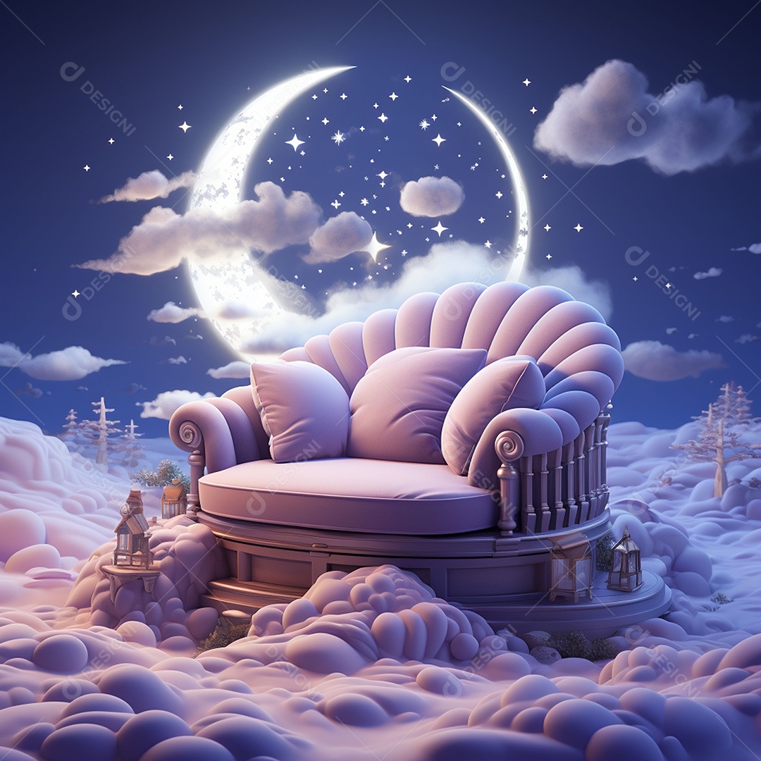 Ilustração isométrica 3D sono e descanso felizes