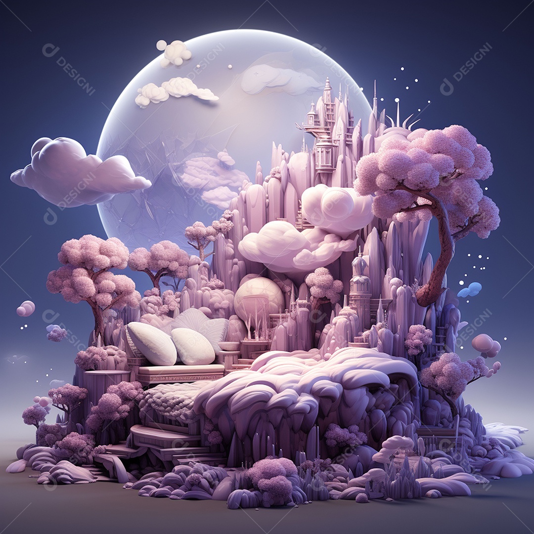 Ilustração isométrica 3D sono e descanso felizes