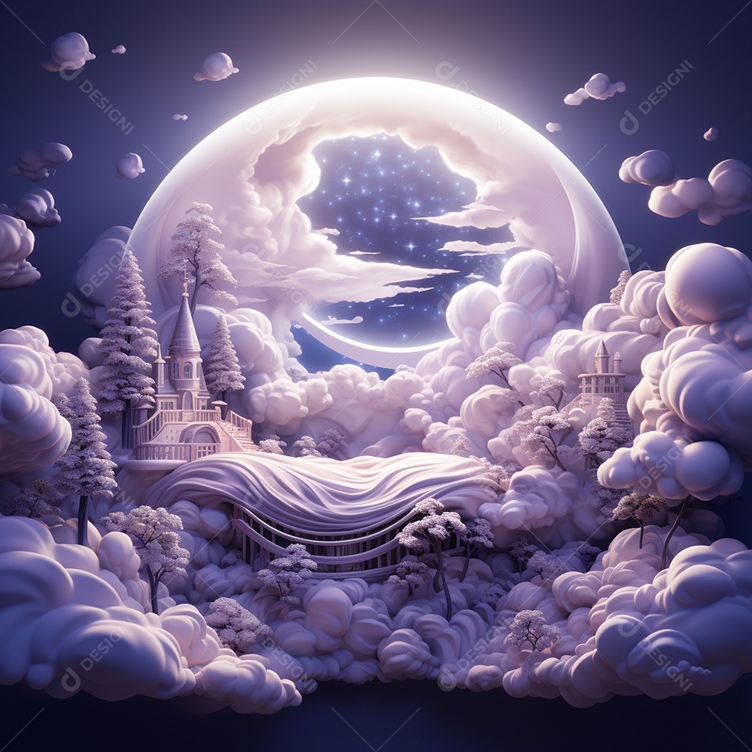 Ilustração isométrica 3D sono e descanso felizes