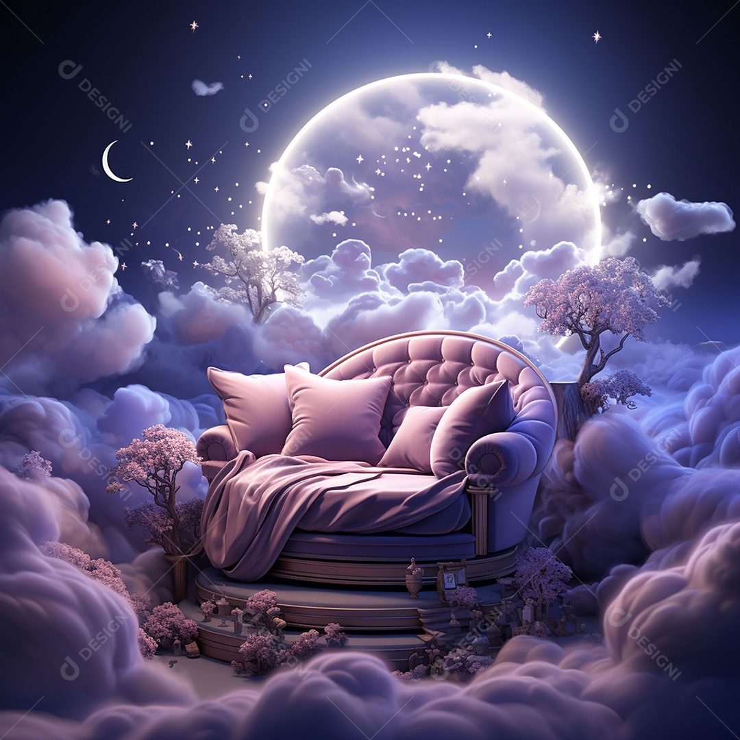 Ilustração isométrica 3D sono e descanso felizes