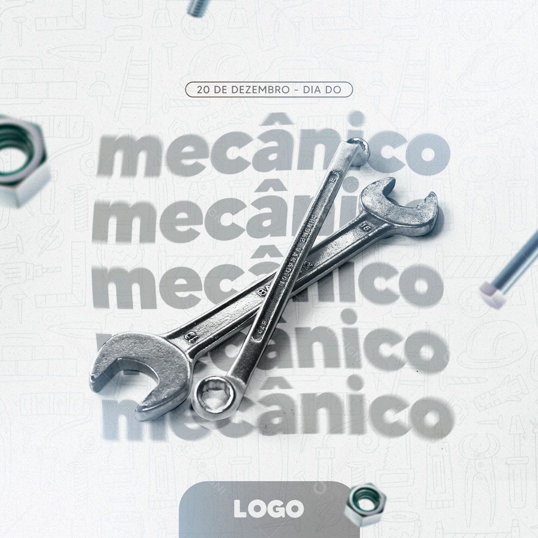 Dia do Mecânico 20 de Dezembro Social Media PSD Editável