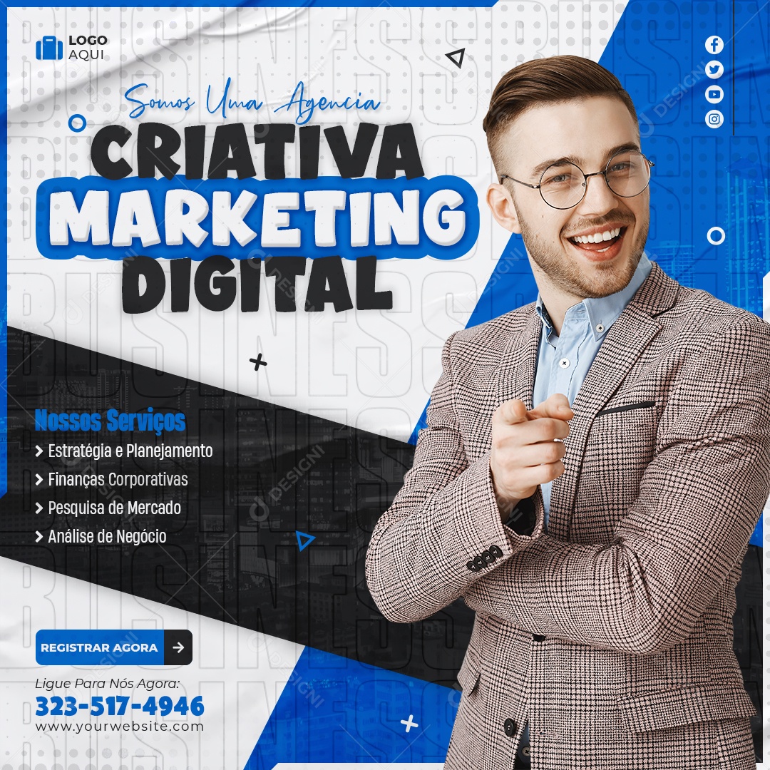 Social Media Agência Criativa Marketing Digital PSD Editável